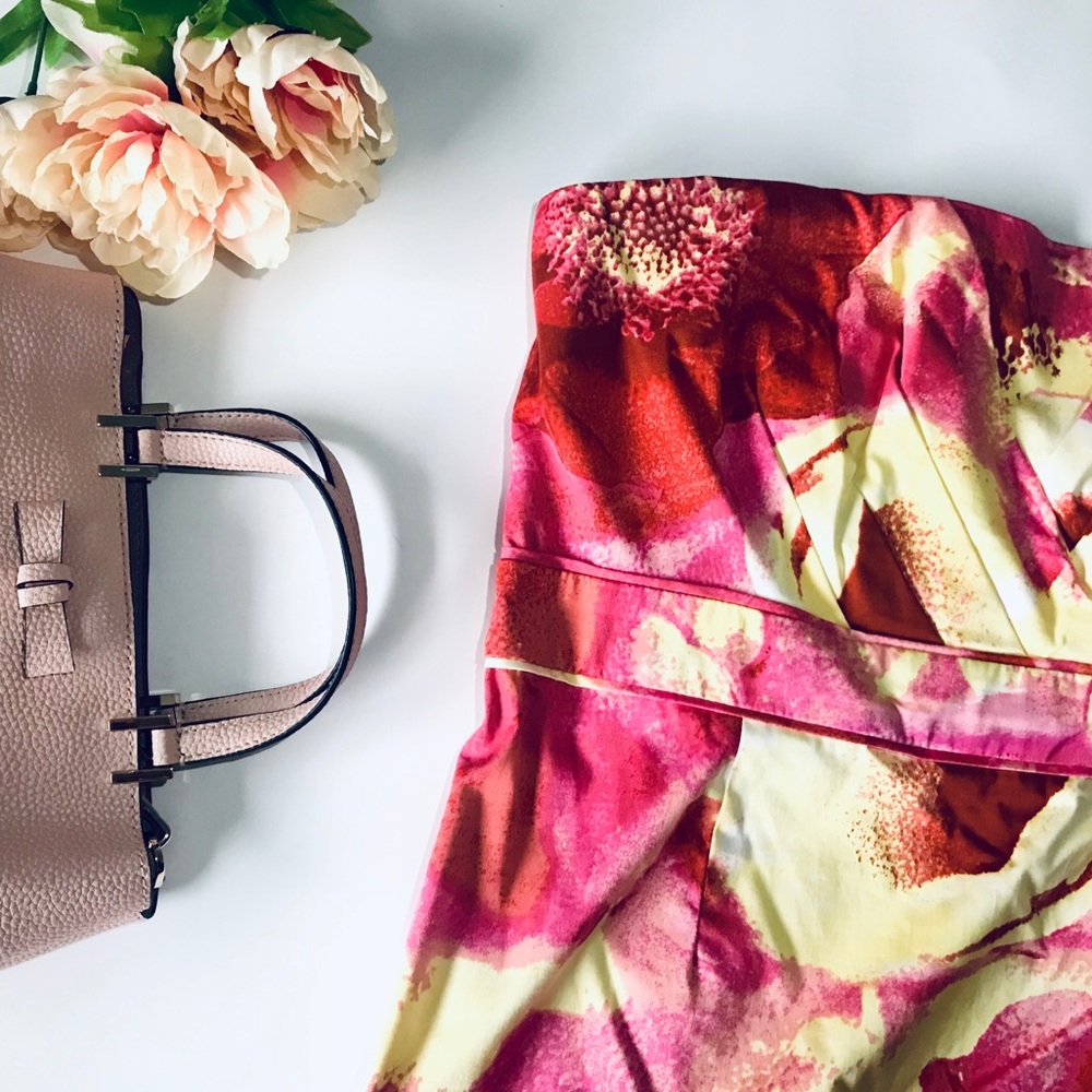 New York & Company Floral Strapless Mini Dress